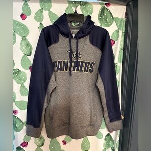 KA Knights Apparel Gray Blue Pitt Panthers Zip-Pockets Hoodie Side Medium